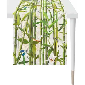 Дорожка на стол 1702 Summergarden, летний декор, лето с цифровой печатью Apelt, Natur/grün