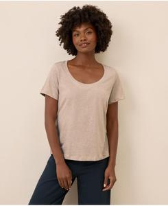 Женская футболка Softspun с вырезом-лодочкой Pact, Flax heather