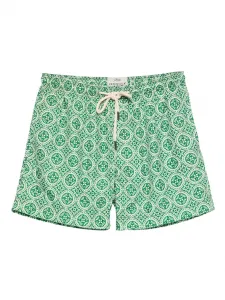 Плавки-шорты с кулиской и узором PENINSULA SWIMWEAR, зеленый