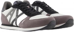 Мужские кроссовки AX Armani Exchange из текстурированной замши и сетки с логотипом, белый/серый/светло-белый