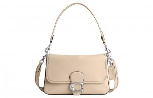 Мягкая сумка Tabby из коровьей кожи, средняя женская наплечная сумка цвета айвори COACH