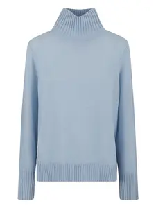 Свитер в рубчик с высоким воротником Allude, синий