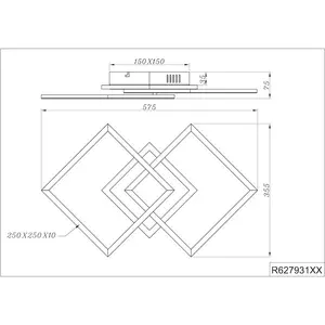 Потолочный светильник REALITY LED Amy, LED-панель 1 шт., теплый белый, потолочная лампа с LED Reality Leuchten, черный
