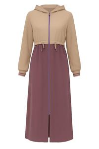 Платье MODAMIHRAM, бежевый/лиловый