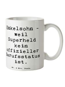 Кружка Внук-герой с надписью на белом фоне Mr. & Mrs. Panda