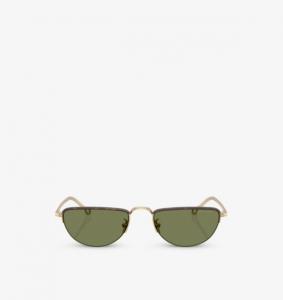 Солнцезащитные очки Ar6166J в металлической оправе в форме бабочки Giorgio Armani, черный