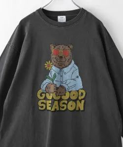 Футболка с длинными рукавами с пигментным принтом в виде медведя Coen, цвет Dk.Gray