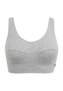 Бюстье ЭЛАСТИК, хлопковый трикотаж, эластичное, однотонное, для женщин CALIDA, цвет Grau Meliert
