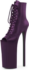 Женские ботильоны FYS с толстой платформой, открытым носком, шнуровкой, высокими каблуками-блоками, боковой молнией, модные праздничные туфли, размеры 4-16 US, Purple