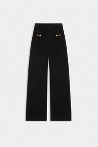 Женские джинсовые брюки широкого кроя черного цвета Suncoo, черный