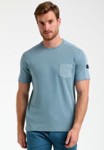 Футболка с принтом JACQUARD ROUND NECK POCKET Gabbiano, синий