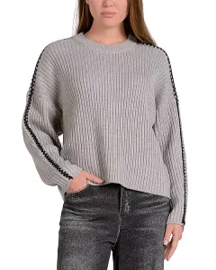 Свитер с ребристой вязкой «одеяло» Elan, серый