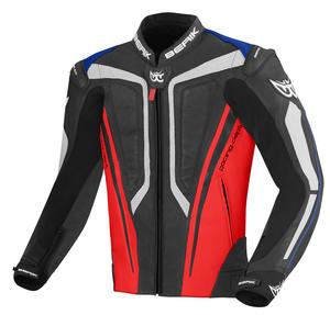 Кожаная мотоциклетная куртка Berik street pro, Black/Red/Blue