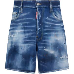 DSQUARED 2 DSQUARED2 Шорты джинсовые с эффектом брызг краски