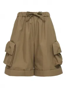 Шорты с кулиской и накладными карманами Simone Rocha, коричневый