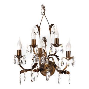 Настенный светильник ONLI Teresa Typ B, хрустальное стекло / железо - медь - количество языков пламени: 5