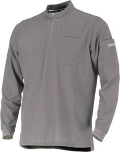Поло-рубашка ATION с длинными рукавами (на молнии) Влагоотводящая, быстросохнущая, с защитой от УФ-излучения, дезодорирующая, из сухого пике. Унисекс, для взрослых, серый