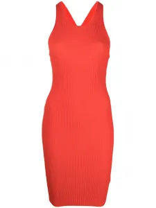 Платье в рубчик с вырезами Iceberg, красный