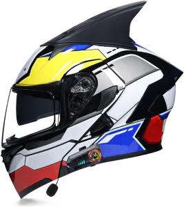 Шлем мотоциклетный Halying Bluetooth, серый / желтый