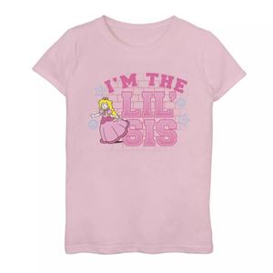 Футболка Nintendo Super Mario Peach для девочек 7–16 лет с рисунком «Я маленькая сестра» Licensed Character, розовый