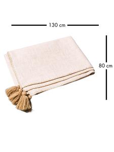 Fynch-Hatton Покрывало «Зола» кремового цвета - (Д)130 x (Ш)80 см