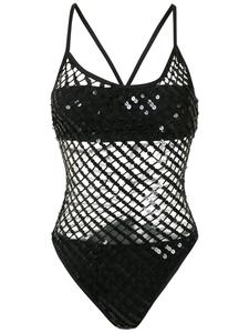 Купальник с пайетками Amir Slama, черный