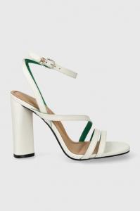 Кожаные сандалии TH LEATHER BLOCK HIGH HEEL Tommy Hilfiger, белый