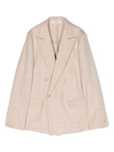 Paolo Pecora Kids двубортный блейзер с заостренными лацканами, серый