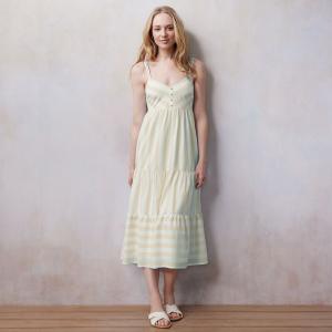 Женское платье макси на пуговицах и майке LC Lauren Conrad из вуали, цвет Sand Spa Stripe