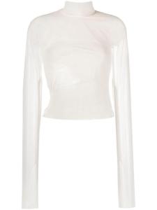 Eckhaus Latta сетчатый топ с высоким воротником, белый