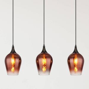 Подвесной светильник Globo Lighting Lavus Typ A, цветное стекло/железо - 3 лампы - красные