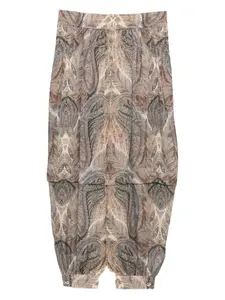 Брюки с принтом пейсли и складками Zimmermann, нейтральный