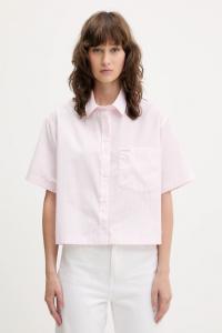 Хлопковая рубашка Guess Jeans, розовый