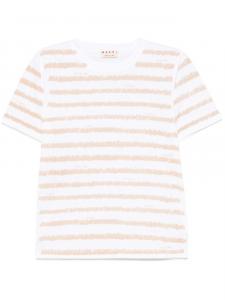 Marni футболка Scribble Stripes, белый