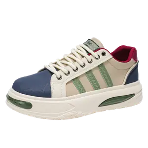 BOLE Мужские дышащие противоскользящие повседневные кеды с амортизацией бело-сине-красные, цвет White Blue Red