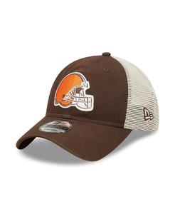 Мужская коричневая натуральная кепка Cleveland Browns Loyal 9TWENTY Trucker Snapback New Era