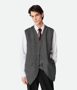 Prince of wales wool waistcoat BOTTEGA VENETA, синий/черный/мел