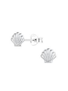 Alexander York Детские серьги-гвоздики в форме ракушек из серебра 925 пробы, комплект из 2 штук