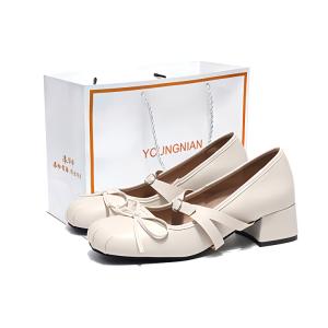 Туфли Мэри Джейн на массивном каблуке для женщин Yang Nianhua, Brown