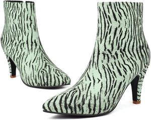 Женские ботильоны Alyaafifa на каблуке, зауженный носок, закрытые, с каблуком 3,5 дюйма, с молнией, классические вечерние, для офиса, элегантная обувь