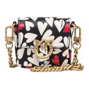 Кожаная сумка через плечо маленького размера женская разноцветная PINKO