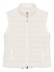 Жилет с отделкой пайетками Brunello Cucinelli, нейтральный