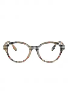Круглые очки в клетку Burberry, нейтральный