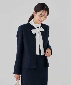 Твидовый пиджак без воротника Avv, цвет Navy