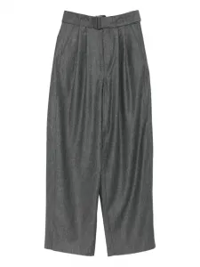 Брюки с плиссировкой и поясом Soeur, серый