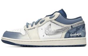 Jordan Абразивостойкие низкие винтажные баскетбольные кроссовки мужские сине-белые, цвет Blue White