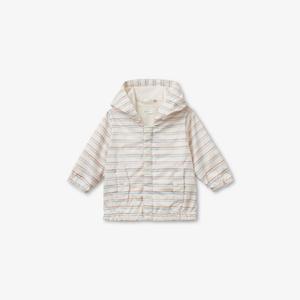 Дождевик с капюшоном Benetton в полоску 1-18 месяцев, белый