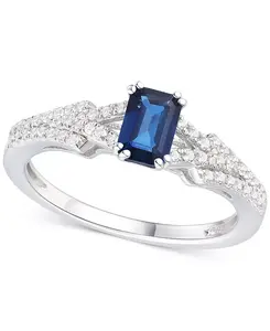 Кольцо с изумрудом (5/8 карата) и бриллиантом (1/4 карата) из 14-каратного золота (также с рубинами и сапфирами) Macy'S, sapphire