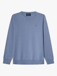 Детский хлопковый джемпер с круглым вырезом Hackett London, Chambray Blue