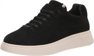 Мужские замшевые кроссовки BOSS с резиновой подошвой, черный